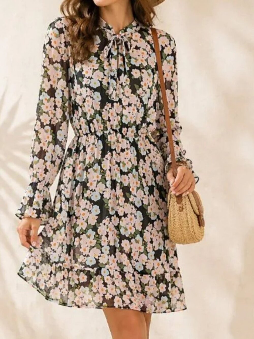 J Crew Mercantile Drapey Tie-Front Floral Midi Dress Sheer Navy Pink Multi